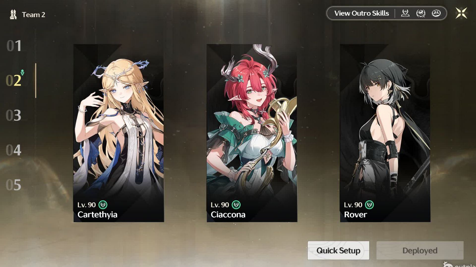 Team setup (Image via Kuro Games)